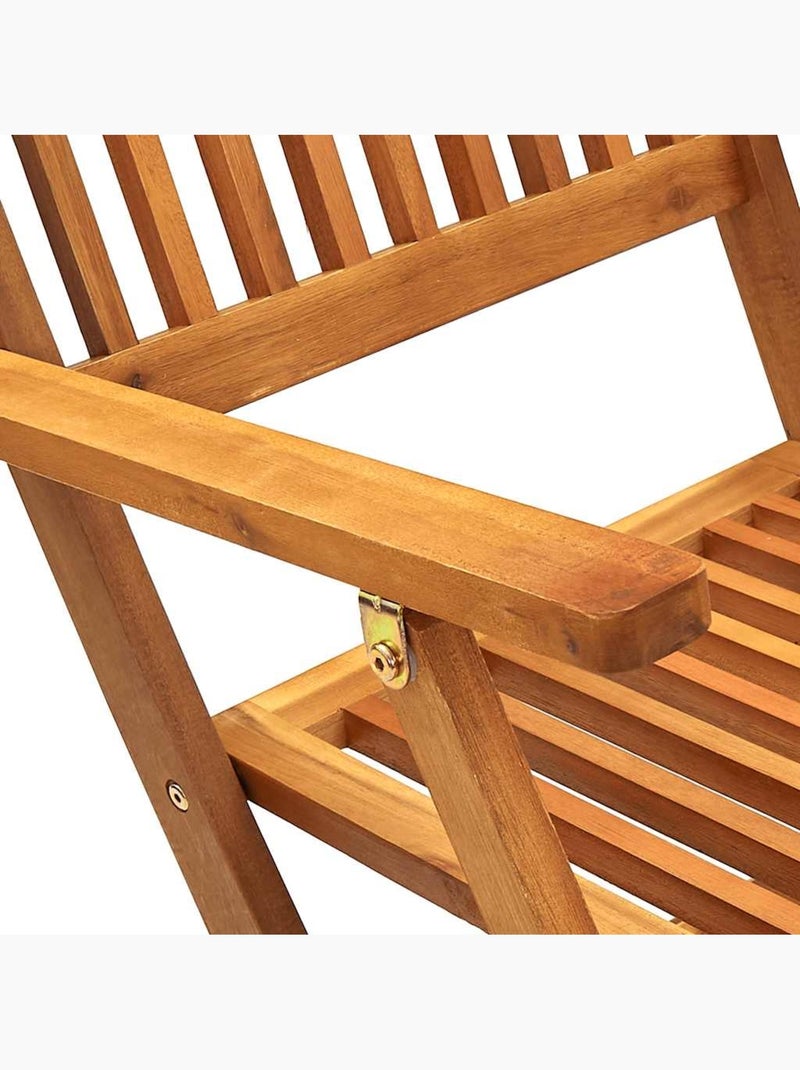 Lot de 4 chaises de jardin pliables en bois avec accoudoirs Marron - Kiabi