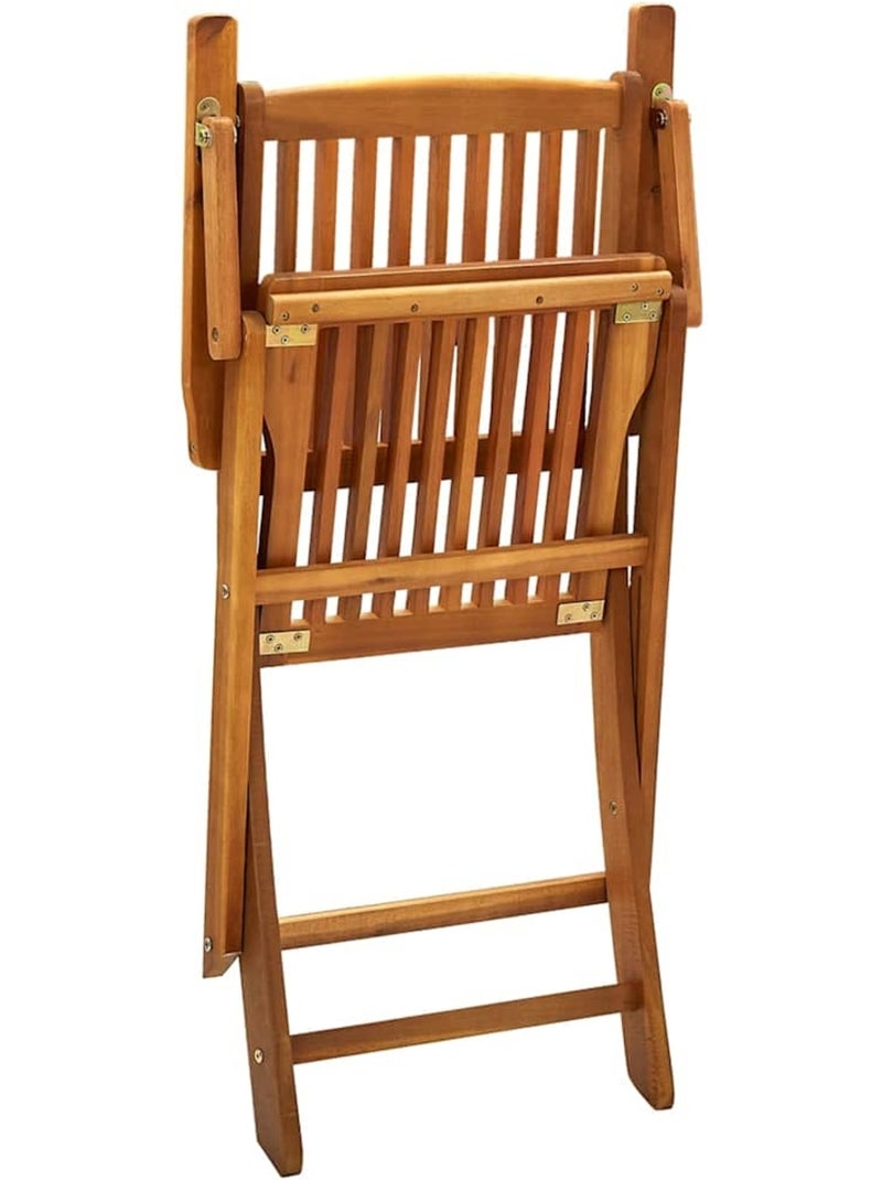 Lot de 4 chaises de jardin pliables en bois avec accoudoirs Marron - Kiabi