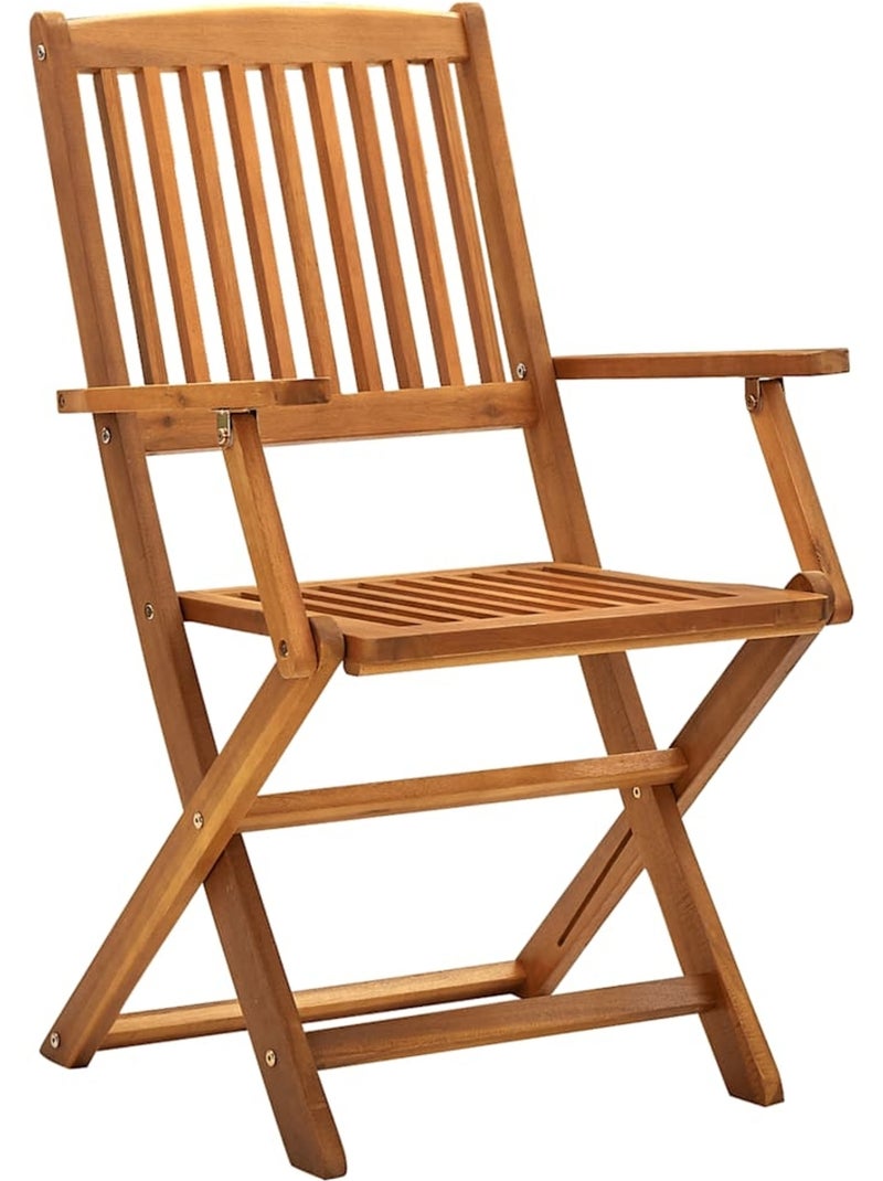 Lot de 4 chaises de jardin pliables en bois avec accoudoirs Marron - Kiabi