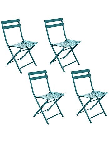 Lot de 4 chaises de jardin pliables en métal Greensboro