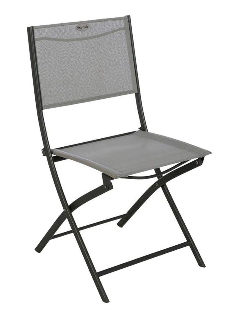 Lot de 4 chaises de jardin pliables Modula gris anthracite - Kiabi