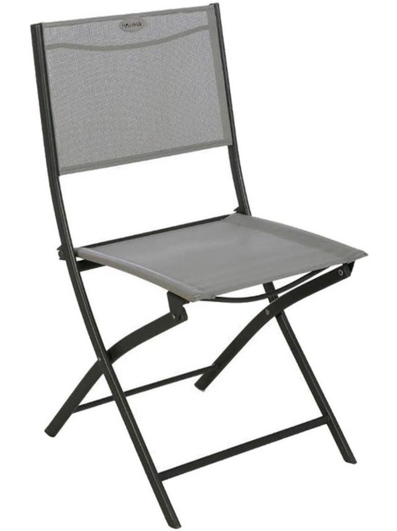 Lot de 4 chaises de jardin pliables MODULA gris anthracite - Kiabi