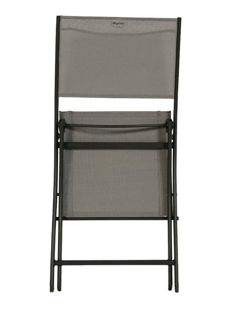 Lot de 4 chaises de jardin pliantes empilables MODULA gris anthracite - Kiabi