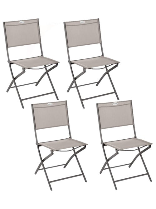 Lot de 4 chaises de jardin pliantes empilables MODULA - Kiabi Lot de 4 chaises de jardin pliantes empilables MODULA - Kiabi