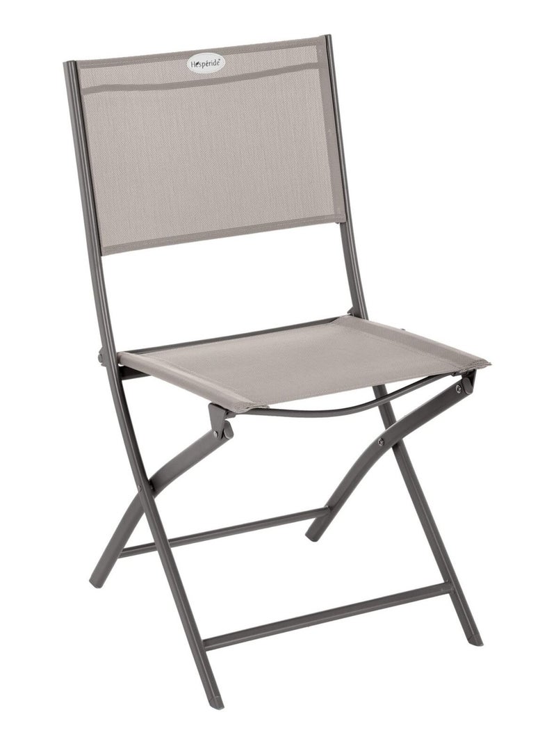 Lot de 4 chaises de jardin pliantes empilables MODULA Taupe - Kiabi