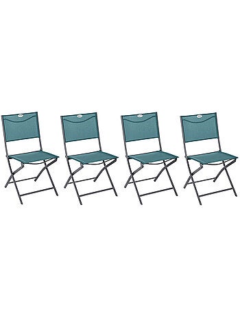 Lot de 4 chaises de jardin pliantes en acier MODULA