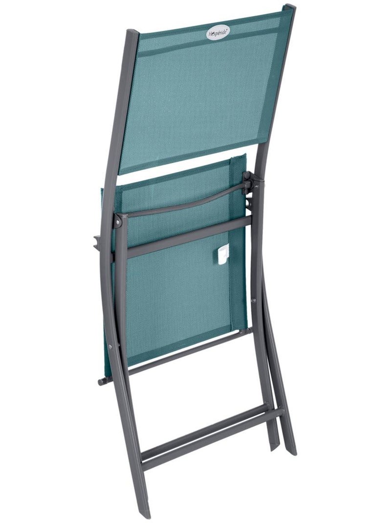 Lot de 4 chaises de jardin pliantes en acier modula Bleu canard - Kiabi