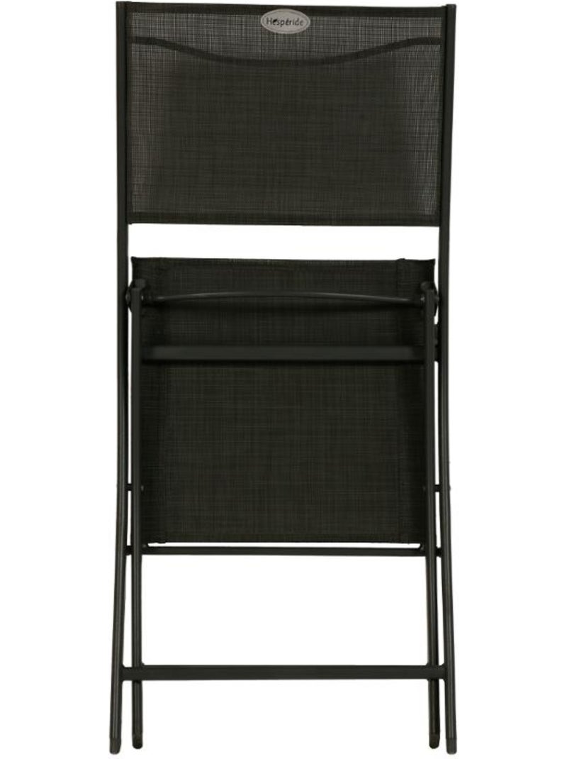 Lot de 4 chaises de jardin pliantes en acier MODULA gris anthracite - Kiabi