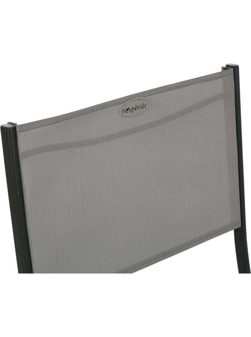 Lot de 4 chaises de jardin pliantes en acier MODULA Gris galet - Kiabi
