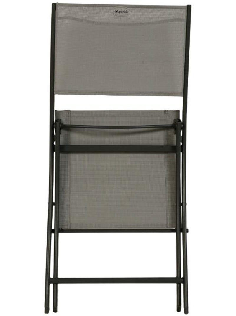 Lot de 4 chaises de jardin pliantes en acier MODULA Gris galet - Kiabi