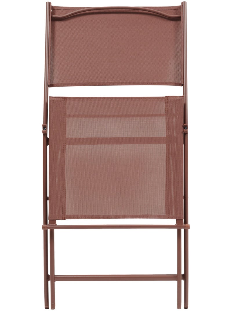 Lot de 4 chaises de jardin pliantes en acier MODULA Marron - Kiabi