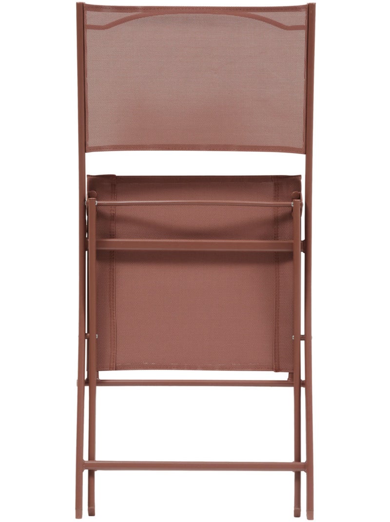 Lot de 4 chaises de jardin pliantes en acier MODULA Marron - Kiabi