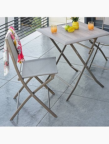 Lot de 4 chaises de jardin pliantes en acier MODULA