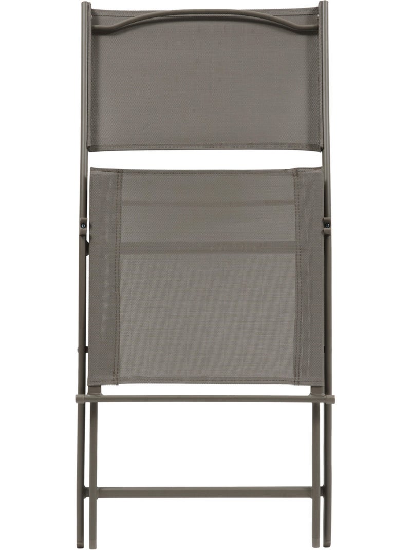 Lot de 4 chaises de jardin pliantes en acier MODULA Marron noisette - Kiabi