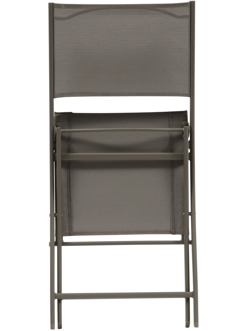 Lot de 4 chaises de jardin pliantes en acier MODULA Marron noisette - Kiabi