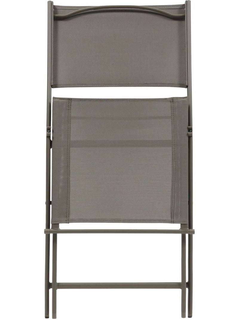 Lot de 4 chaises de jardin pliantes en acier MODULA Marron noisette - Kiabi