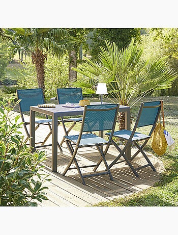 Lot de 4 chaises de jardin pliantes en aluminium ESSENTIA