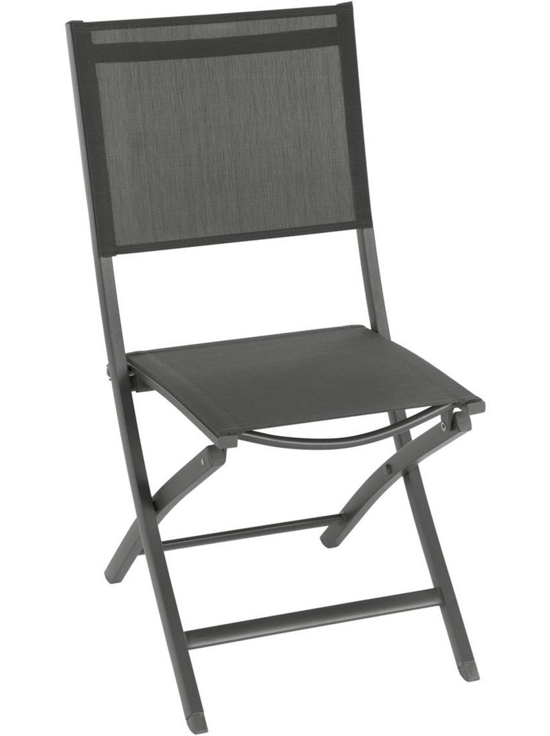 Lot de 4 chaises de jardin pliantes en aluminium ESSENTIA gris anthracite - Kiabi