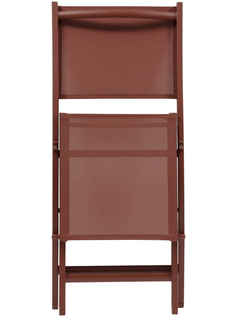 Lot de 4 chaises de jardin pliantes en aluminium ESSENTIA Terracotta - Kiabi
