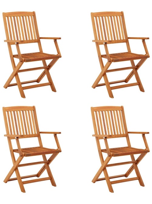 Lot de 4 chaises de jardin pliantes en bois - Kiabi Lot de 4 chaises de jardin pliantes en bois - Kiabi