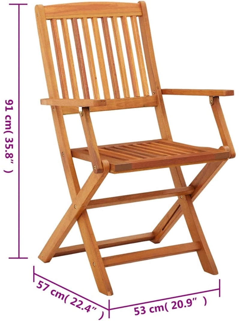 Lot de 4 chaises de jardin pliantes en bois Marron - Kiabi
