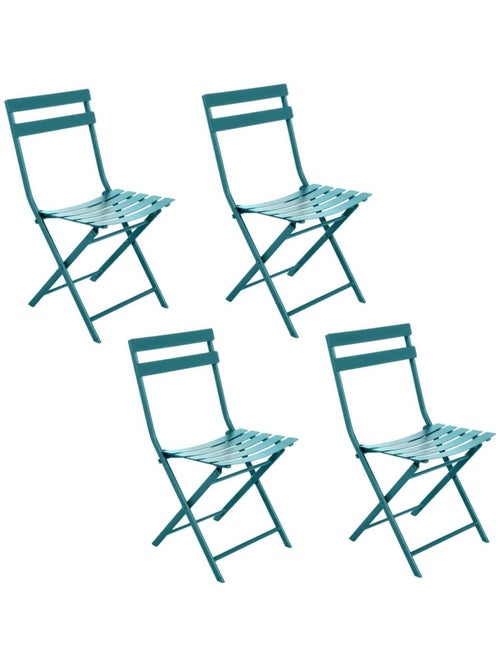 Lot de 4 chaises de jardin pliantes en métal GREENSBORO - Kiabi Lot de 4 chaises de jardin pliantes en métal GREENSBORO - Kiabi