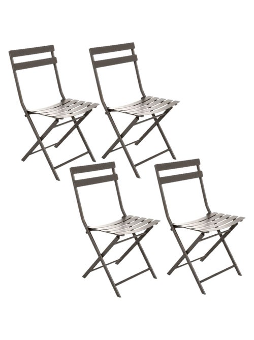 Lot de 4 chaises de jardin pliantes en métal GREENSBORO - Kiabi