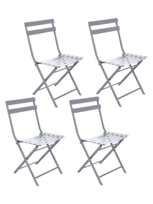Lot de 4 chaises de jardin pliantes en métal GREENSBORO - Kiabi