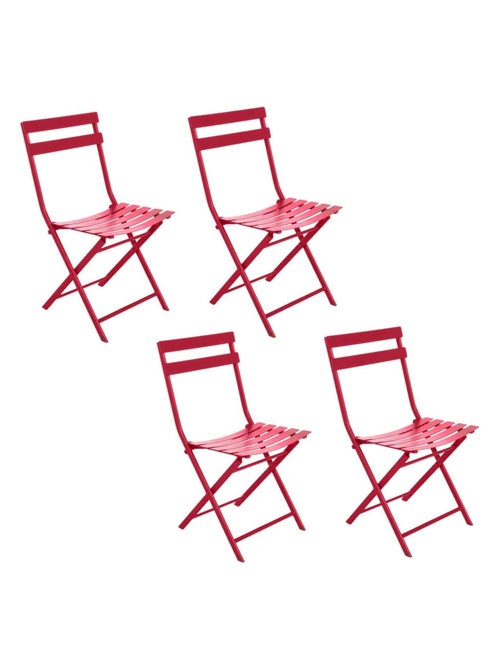 Lot de 4 chaises de jardin pliantes en métal GREENSBORO - Kiabi Lot de 4 chaises de jardin pliantes en métal GREENSBORO - Kiabi