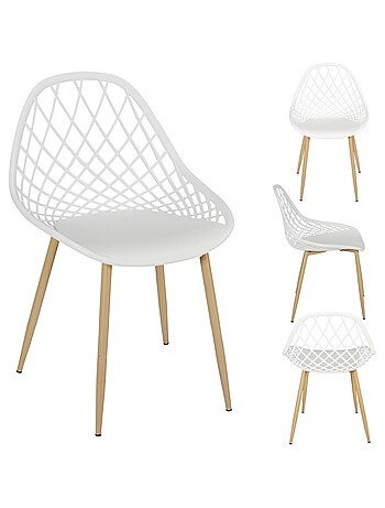 Lot de 4 chaises d'extérieur ajourées en polypropylène MALAGA