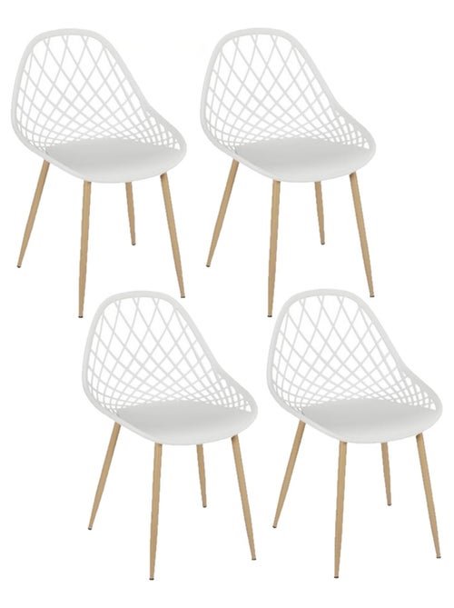 Lot de 4 chaises d'extérieur ajourées en polypropylène MALAGA - Kiabi Lot de 4 chaises d'extérieur ajourées en polypropylène MALAGA - Kiabi