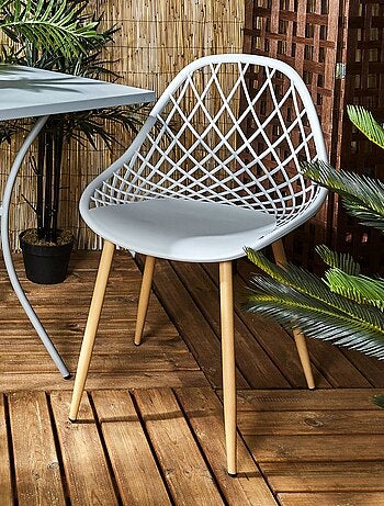 Lot de 4 chaises d'extérieur ajourées en polypropylène MALAGA