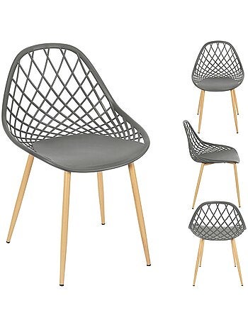 Lot de 4 chaises d'extérieur ajourées en polypropylène MALAGA