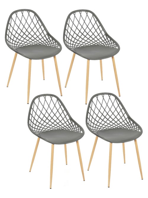 Lot de 4 chaises d'extérieur ajourées en polypropylène MALAGA - Kiabi Lot de 4 chaises d'extérieur ajourées en polypropylène MALAGA - Kiabi