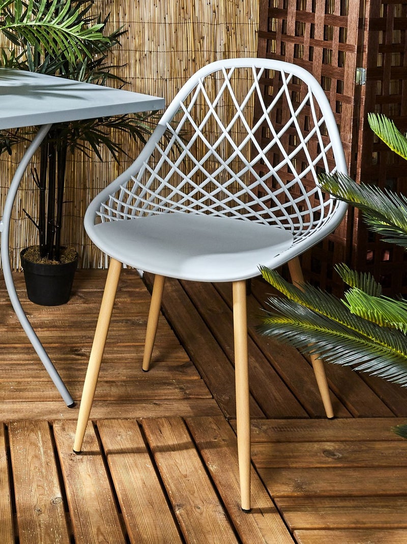 Lot de 4 chaises d'extérieur ajourées en polypropylène MALAGA Gris - Kiabi