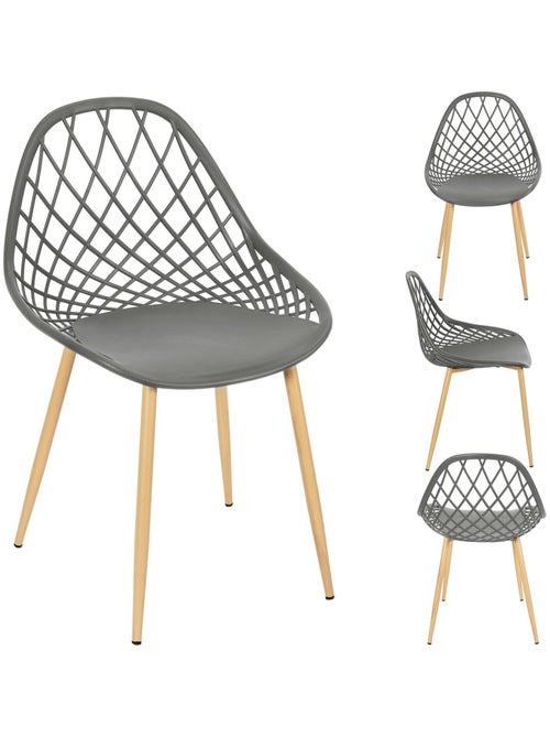 Lot de 4 chaises d'extérieur ajourées en polypropylène MALAGA - Kiabi Lot de 4 chaises d'extérieur ajourées en polypropylène MALAGA - Kiabi