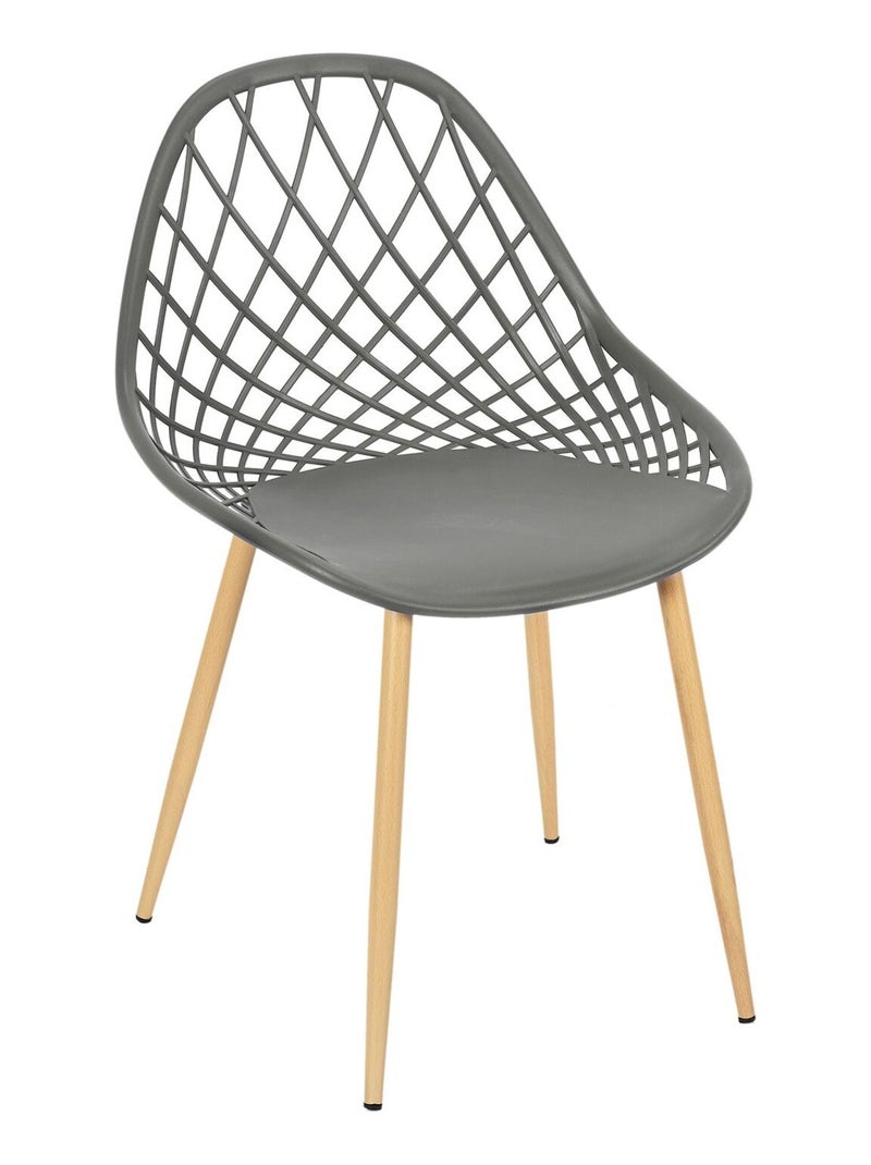 Lot de 4 chaises d'extérieur ajourées en polypropylène MALAGA Gris - Kiabi