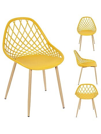 Lot de 4 chaises d'extérieur ajourées en polypropylène MALAGA