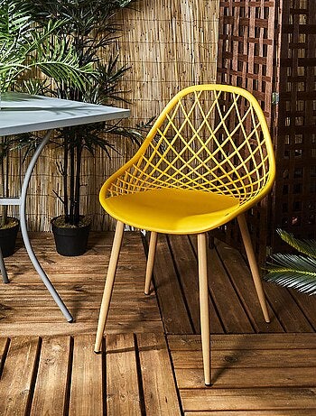 Lot de 4 chaises d'extérieur ajourées en polypropylène MALAGA