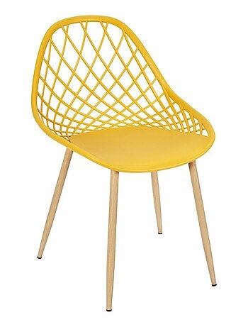 Lot de 4 chaises d'extérieur ajourées en polypropylène MALAGA