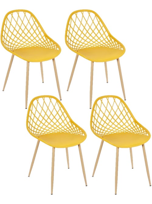 Lot de 4 chaises d'extérieur ajourées en polypropylène MALAGA - Kiabi Lot de 4 chaises d'extérieur ajourées en polypropylène MALAGA - Kiabi