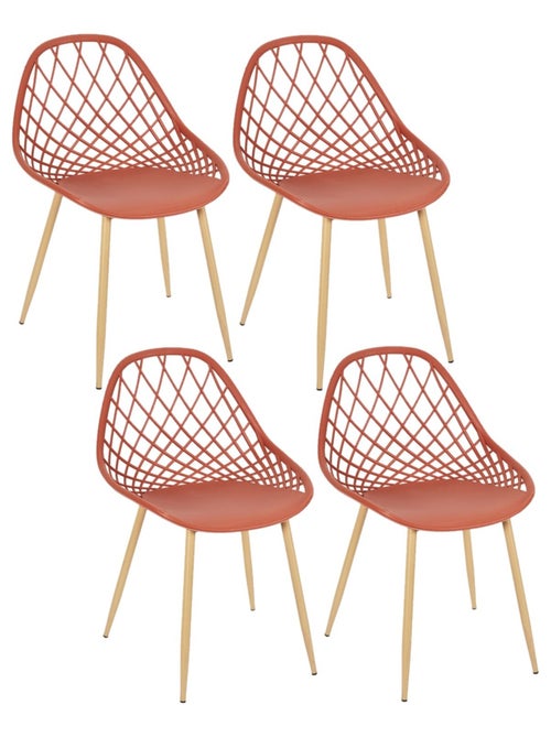 Lot de 4 chaises d'extérieur ajourées en polypropylène MALAGA - Kiabi