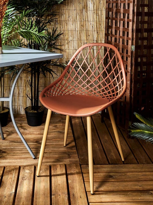 Lot de 4 chaises d'extérieur ajourées en polypropylène MALAGA - Kiabi