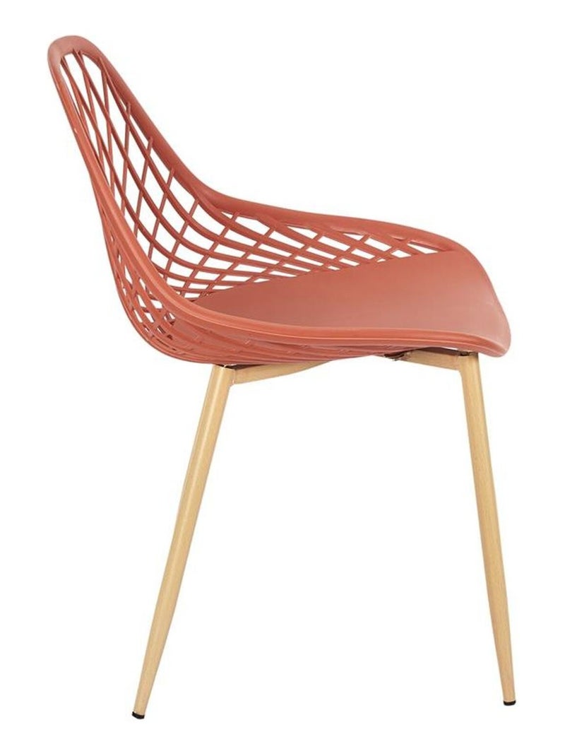 Lot de 4 chaises d'extérieur ajourées en polypropylène MALAGA Rouge - Kiabi