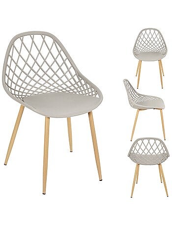 Lot de 4 chaises d'extérieur ajourées en polypropylène MALAGA