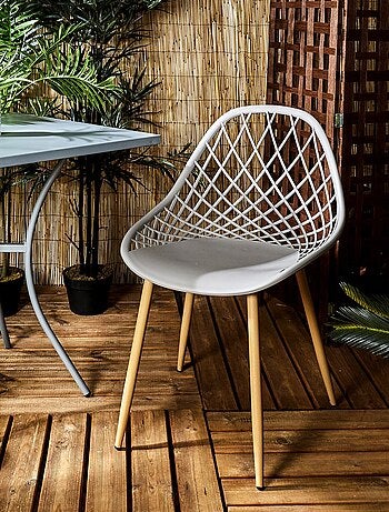 Lot de 4 chaises d'extérieur ajourées en polypropylène MALAGA