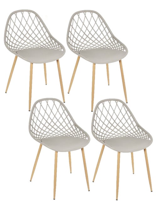 Lot de 4 chaises d'extérieur ajourées en polypropylène MALAGA - Kiabi