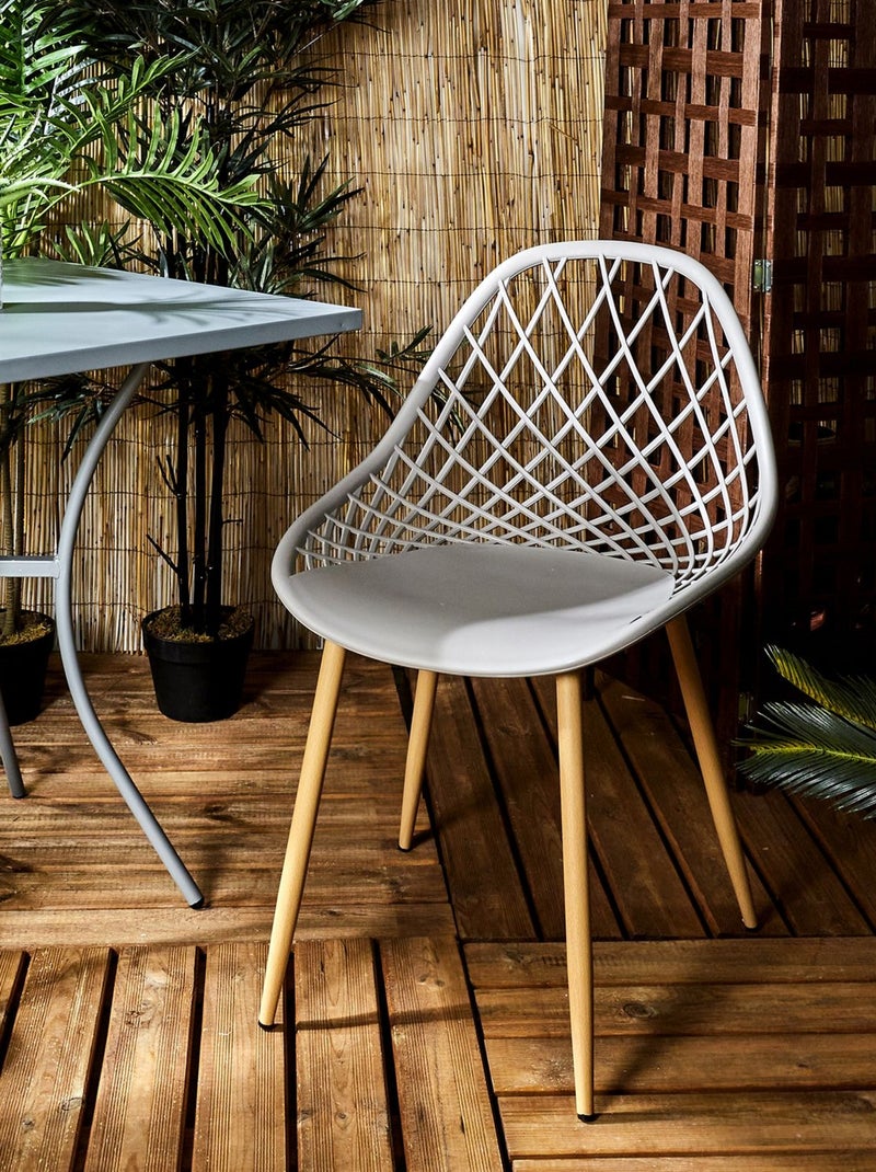 Lot de 4 chaises d'extérieur ajourées en polypropylène MALAGA Taupe - Kiabi