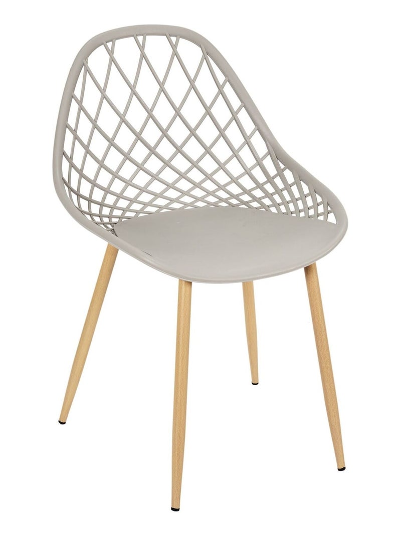 Lot de 4 chaises d'extérieur ajourées en polypropylène MALAGA Taupe - Kiabi
