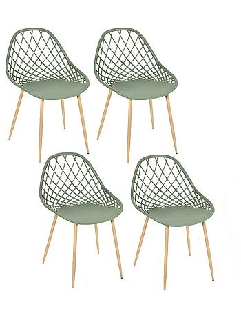 Lot de 4 chaises d'extérieur ajourées en polypropylène MALAGA